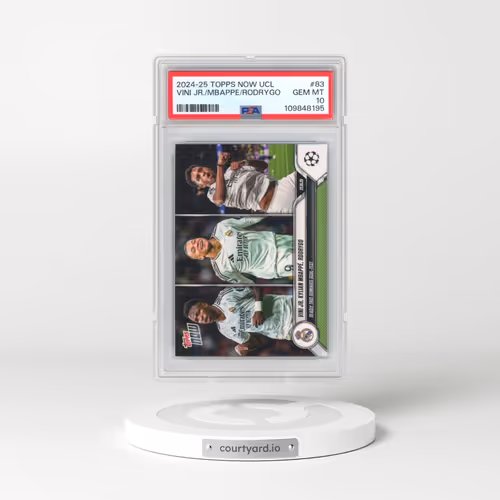 2024-25 Topps Now UEFA Champions League #83 Kylian Mbappe/Rodrygo/Vini Jr. (PSA 10 GEM MINT)