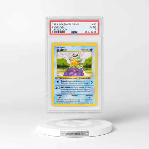 1999 Base Set #63 Squirtle - 1st Edition Shadowless (PSA 9 MINT) - Photo