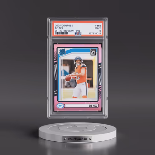 2024 Panini Donruss #369 Bo Nix - Optic Preview-Pink (PSA 9 MINT)