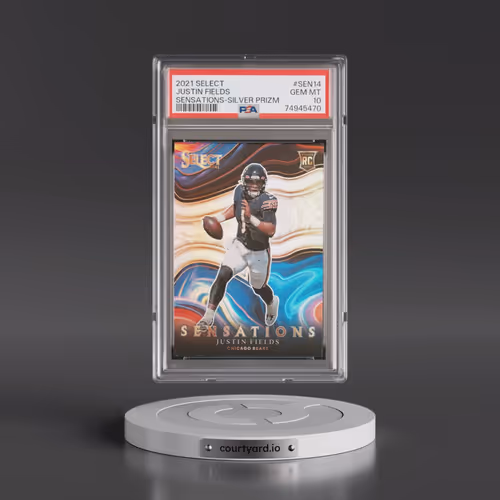 2021 Panini Select Sensations #SEN14 Justin Fields - Silver Prizm (PSA 10 GEM MINT)