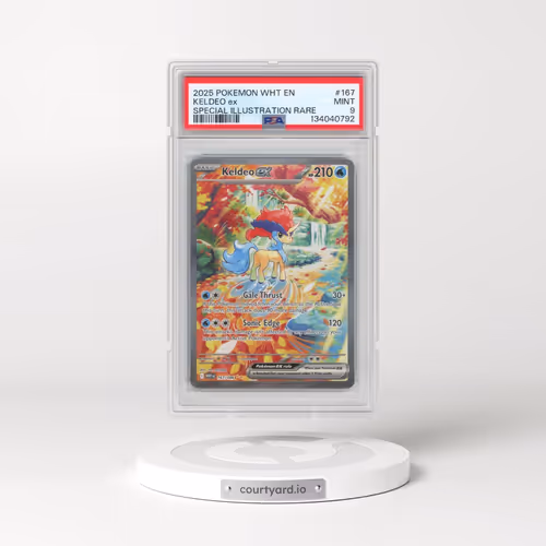 2025 Pokémon Wht EN-White Flare #167 Keldeo EX - Holo Special Illustration Rare (PSA 9 MINT)