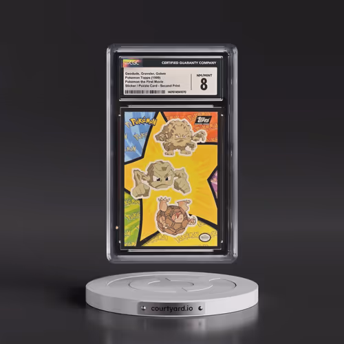 1999 Pokémon the First Movie Geodude, Graveler, Golem - Sticker / Ash Puzzle Card Second Print (Blac