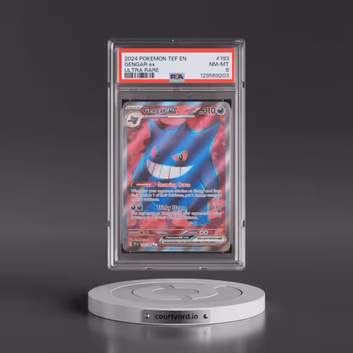 2024 Pokémon Tef EN-Temporal Forces #193 Gengar EX - Holo Ultra Rare (PSA 8 NM-MT)