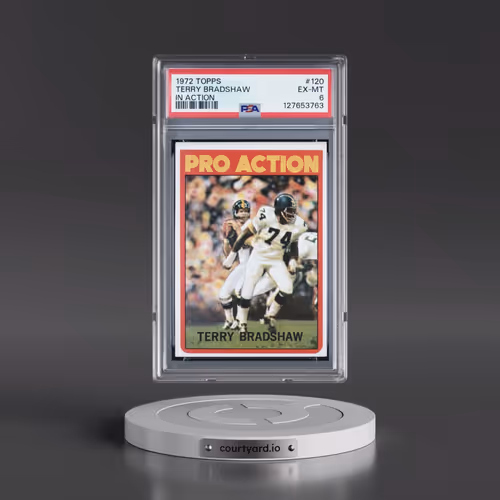 1972 Topps #120 Terry Bradshaw - In Action (PSA 6 EX-MT)