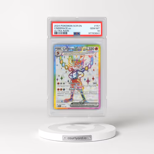 2024 Pokémon Scr EN-Stellar Crown #157 Cinderace EX - Holo Ultra Rare (PSA 10 GEM MINT)