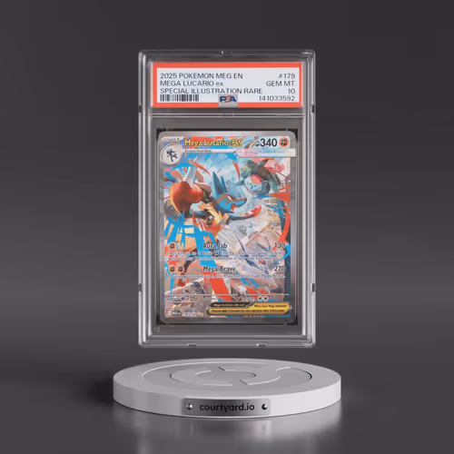 2025 Pokémon Meg EN-Mega Evolution #179 Mega Lucario EX - Holo Special Illustration Rare (PSA 10 GEM