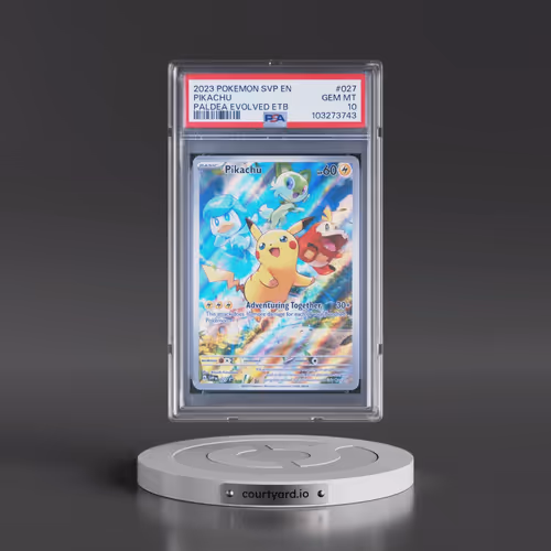 2023 Pokémon Svp EN-SV Black Star Promo #027 Pikachu - Paldea Evolved Elite Trainer Box (PSA 10 GEM