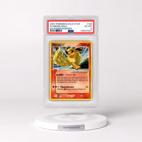 2007 Pokémon EX Power Keepers #100 Flareon - Holo Gold Star (PSA 6 EX-MT)