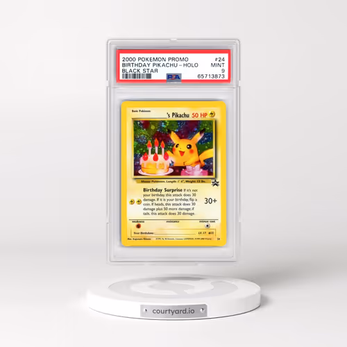 2000 Pokémon Promo Black Star #24 Birthday Pikachu - Holo (PSA 9 MINT)