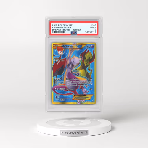 2015 Pokémon XY Breakthrough #163 Mewtwo EX - Holo Full Art Secret (PSA 9 MINT)