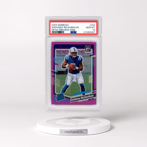 2023 Panini Donruss #343 Anthony Richardson - Optic Preview-Pink (PSA 10 GEM MINT)