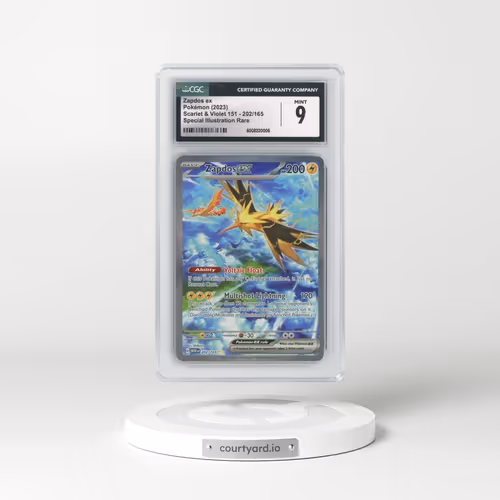 2023 Scarlet & Violet 151 - MEW EN #202/165 Zapdos ex - Special Illustration Rare (CGC 9 MINT)