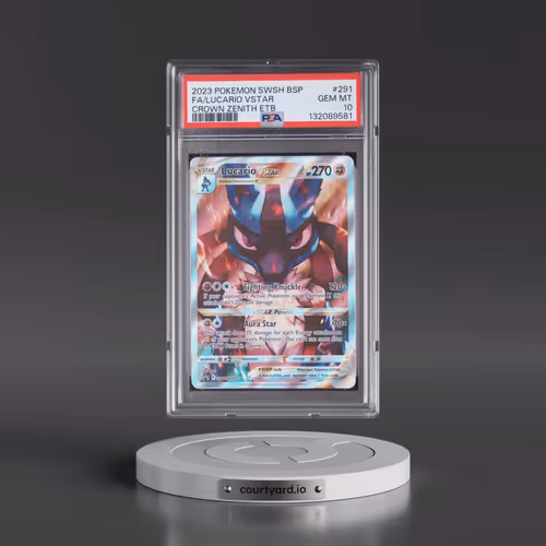 2023 Pokémon Swsh Black Star Promo #291 Lucario Vstar - Full Art Crown Zenith Elite Trainer Box (PSA