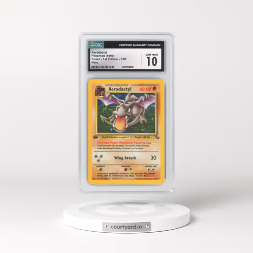 1999 Fossil #1 Aerodactyl - 1st Edition Holo (CGC 10 GEM MINT)