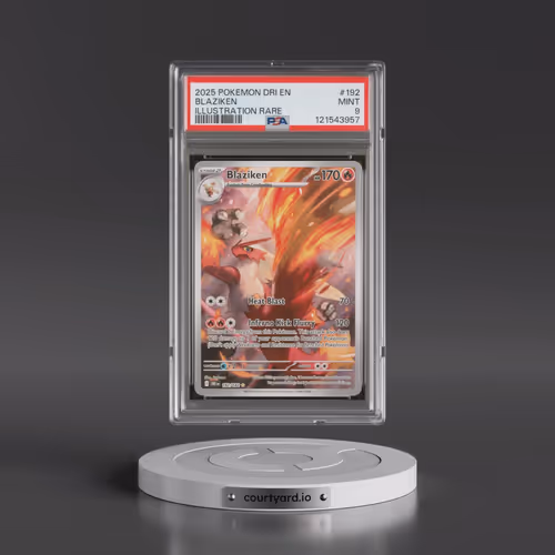 2025 Pokémon Dri EN-Destined Rivals #192 Blaziken - Illustration Rare (PSA 9 MINT)