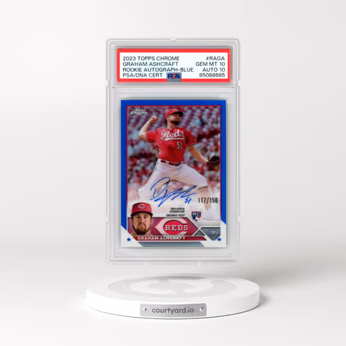 2023 Topps Chrome Rookie Autograph #RAGA Graham Ashcraft - Blue Refractor (PSA 10 GEM MINT)