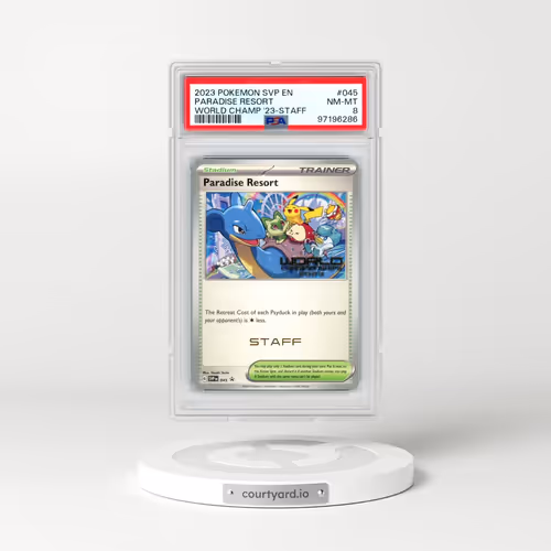 2023 Pokémon Svp EN-SV Black Star Promo #045 Paradise Resort - World Championships 2023-Staff (PSA 8 NM-MT)