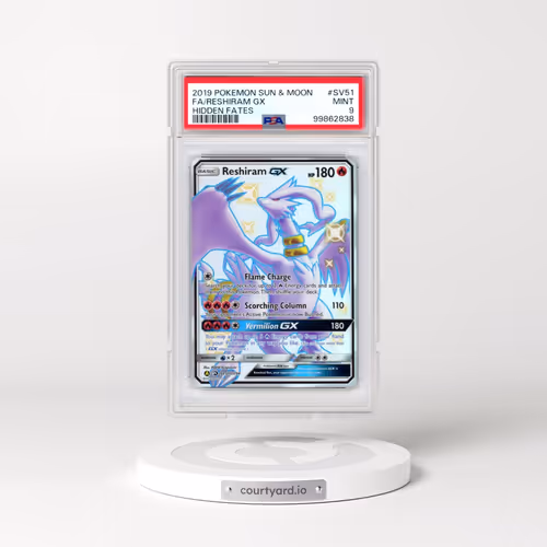 2019 Pokémon Sun & Moon Hidden Fates #SV51 Reshiram GX - Holo Full Art (PSA 9 MINT)