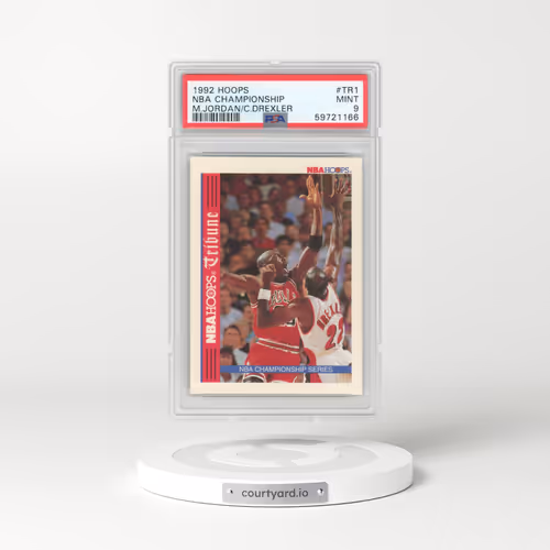 1992 Hoops #TR1 NBA Championship - M.Jordan/C.Drexler (PSA 9 MINT)