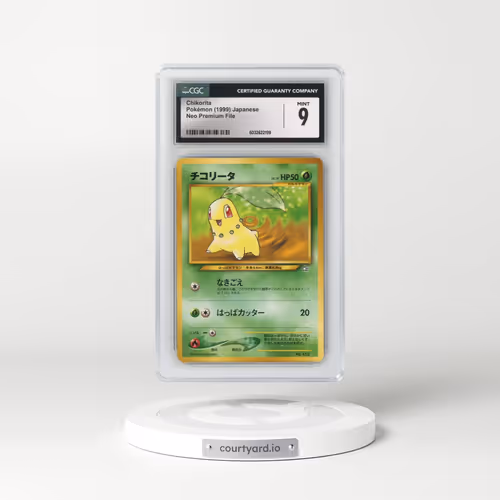 1999 Neo Premium File #152 Chikorita - No Rarity (CGC 9 MINT)