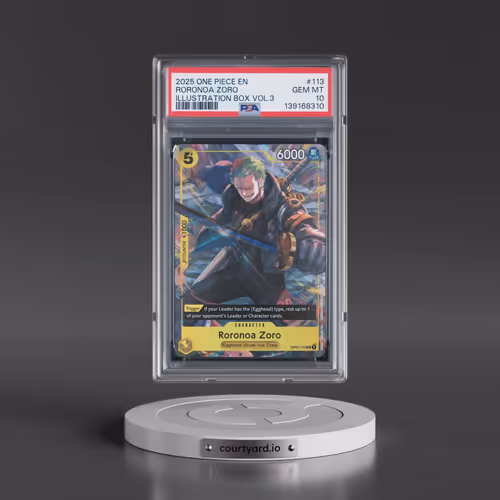 2025 One Piece Promos #113 Roronoa Zoro - Illustration Box Vol.3 (PSA 10 GEM MINT)