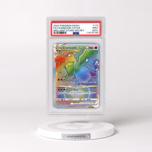 2022 Pokémon Sword & Shield Brilliant Stars #174 Charizard Vstar - Full Art Secret (PSA 9 MINT)