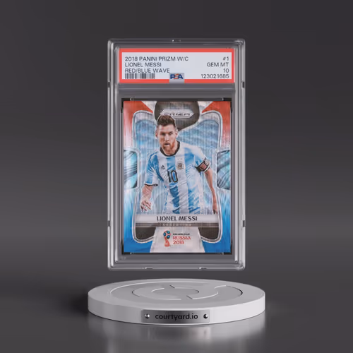 2018 Panini Prizm World Cup #1 Lionel Messi - Red/Blue Wave (PSA 10 GEM MINT)