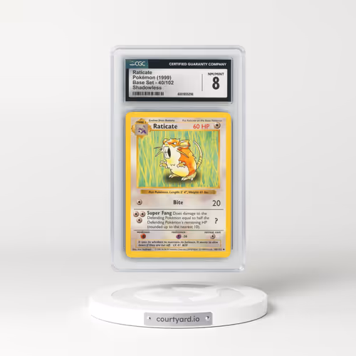 1999 Base Set #40/102 Raticate - Shadowless Shadowless (CGC 8 NM-MT)