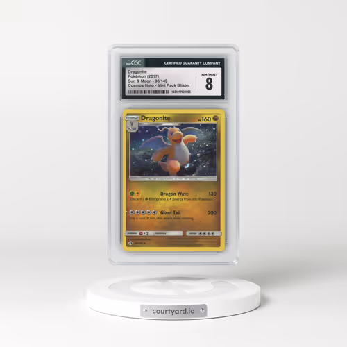 2017 Sun & Moon #96/149 Dragonite - Cosmos Holo Mini Pack Blister (CGC 8 NM-MT)