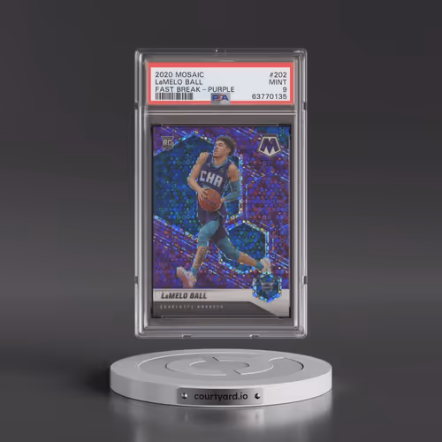 2020 Panini Mosaic #202 LaMelo Ball - Fast Break-Purple (PSA 9 MINT)