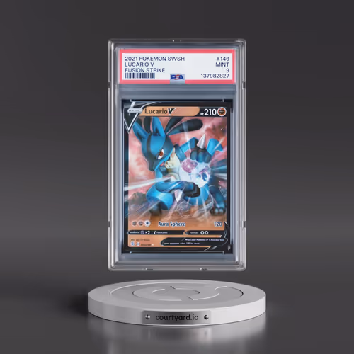 2021 Pokémon Sword & Shield Fusion Strike #146 Lucario V - Holo (PSA 9 MINT)