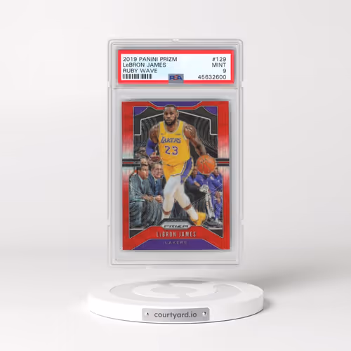 2019 Panini Prizm #129 LeBron James - Ruby Wave (PSA 9 MINT)