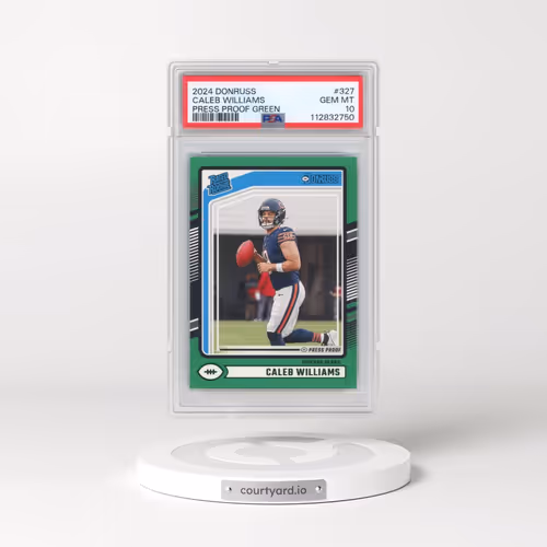 2024 Panini Donruss #327 Caleb Williams - Press Proof Green (PSA 10 GEM MINT)