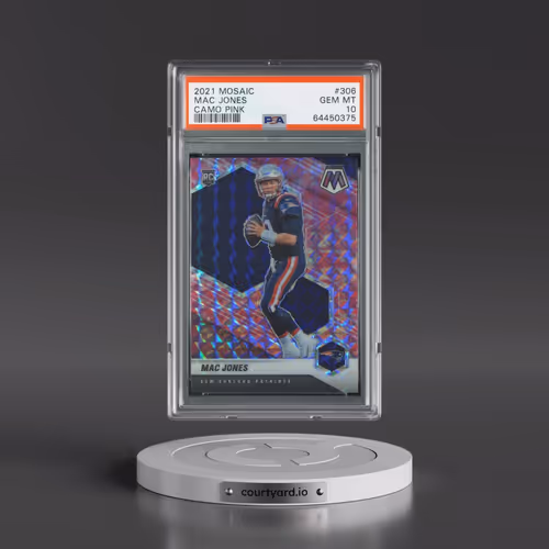 2021 Panini Mosaic #306 Mac Jones - Camo Pink (PSA 10 GEM MINT)