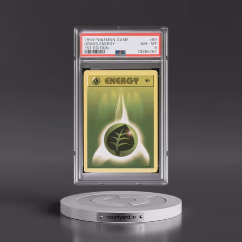 1999 Pokémon Game #99 Grass Energy - 1st Edition (PSA 8 NM-MT)