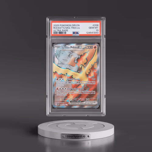 2025 Pokémon Dri EN-Destined Rivals #208 Team Rocket's Moltres EX - Holo Ultra Rare (PSA 10 GEM MINT