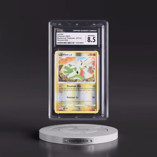 2007 Mysterious Treasures #87/123 Larvitar - Reverse Holo (CGC 8.5 NM-MT+)