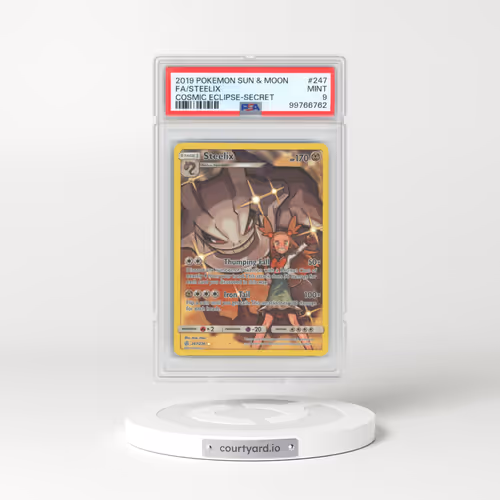 2019 Pokémon Sun & Moon Cosmic Eclipse #247 Steelix - Full Art Secret (PSA 9 MINT)