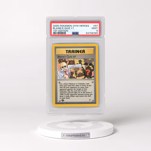 2000 Pokémon Gym Heroes #97 Blaine's Quiz #1 - 1st Edition (PSA 9 MINT)