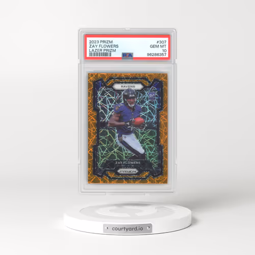2023 Panini Prizm #307 Zay Flowers - Lazer Prizm (PSA 10 GEM MINT)