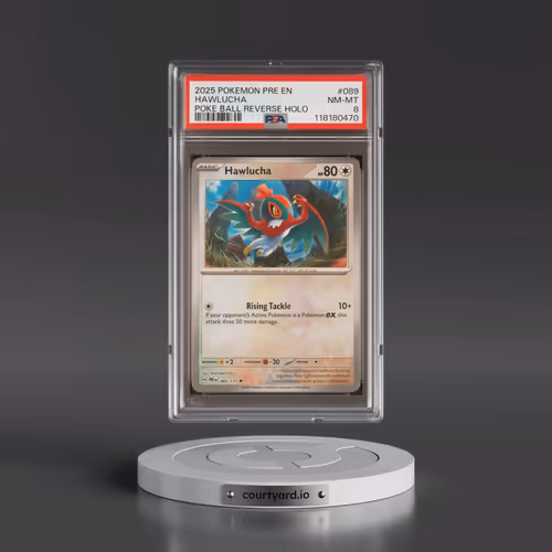 2025 Pokémon Pre EN-Prismatic Evolutions #089 Hawlucha - Reverse Holo Poke Ball (PSA 8 NM-MT)