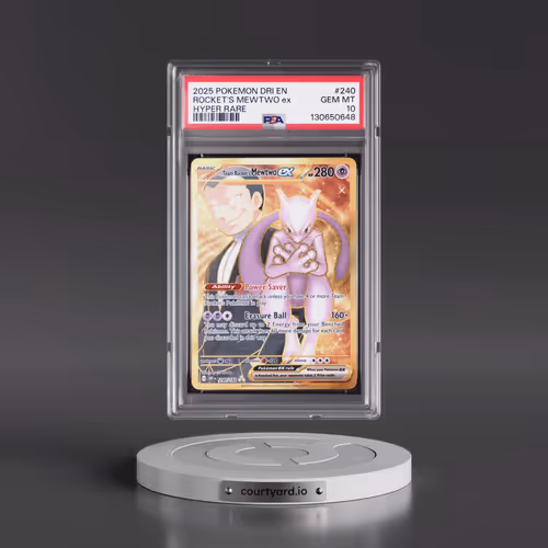 2025 Pokémon Dri EN-Destined Rivals #240 Team Rocket's Mewtwo EX - Holo Hyper Rare (PSA 10 GEM MINT)
