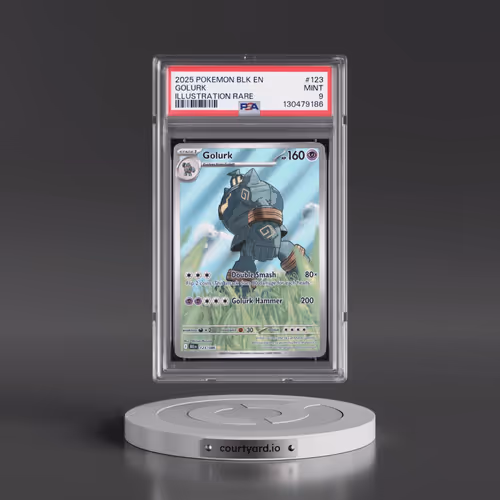 2025 Pokémon Blk EN-Black Bolt #123 Golurk - Illustration Rare (PSA 9 MINT)