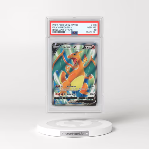 2022 Pokémon Sword & Shield Brilliant Stars #153 Charizard V - Holo Full Art (PSA 10 GEM MINT)