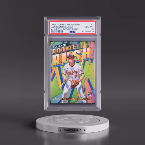 2024 Topps Chrome Update Chrome All-Etch Rookie Rush #2 Jackson Holliday (PSA 10 GEM MINT)