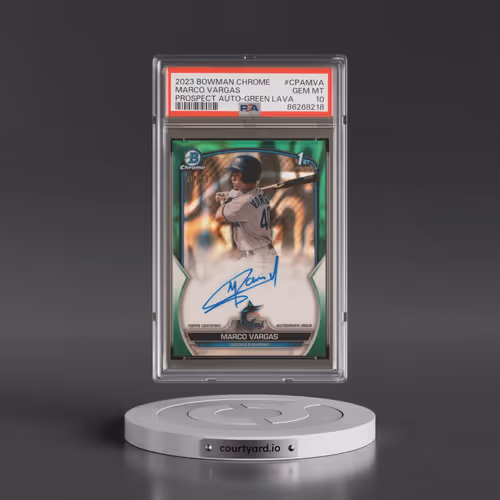 2023 Bowman Chrome Prospect Autographs #CPAMVA Marco Vargas - Green Lava (PSA 10 GEM MINT)