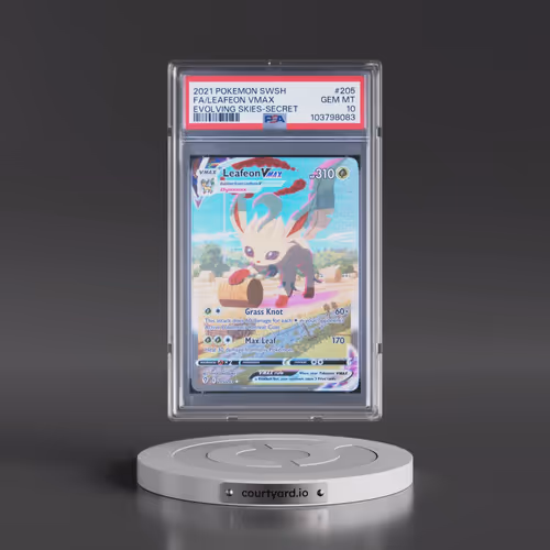 2021 Pokémon Sword & Shield Evolving Skies #205 Leafeon Vmax - Full Art Secret (PSA 10 GEM MINT)