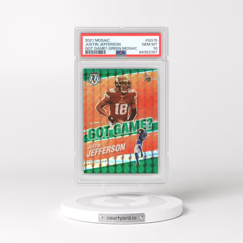 2021 Panini Mosaic Got Game? #GG15 Justin Jefferson - Green Mosaic (PSA 10 GEM MINT)