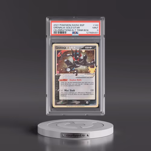2021 Pokémon Swsh Black Star Promo #144 Greninja-Gold Star - Celebrations Elite Trainer Box (PSA 9 M