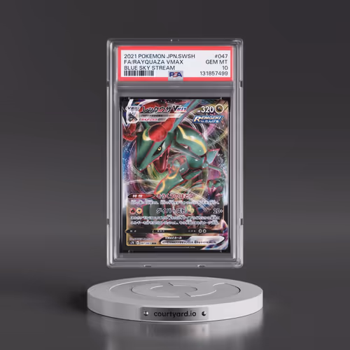 2021 Pokémon Sword & Shield Blue Sky Stream #047 Rayquaza Vmax - Full Art (PSA 10 GEM MINT)